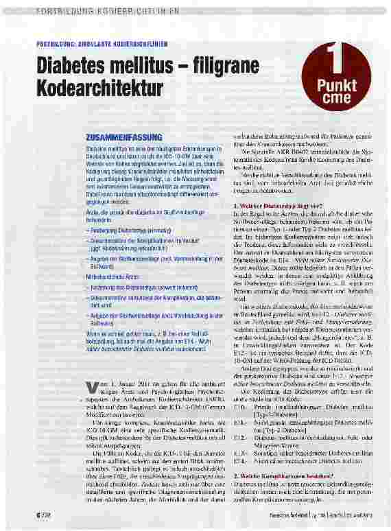 Vorschauseite 1: Diabetes mellitus - filigrane Kodearchitektur
