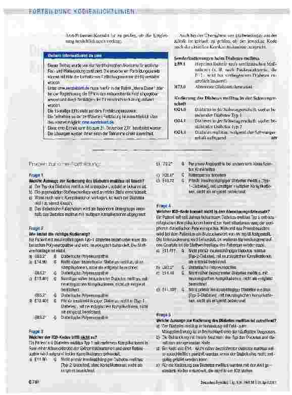 Vorschauseite 3: Diabetes mellitus - filigrane Kodearchitektur