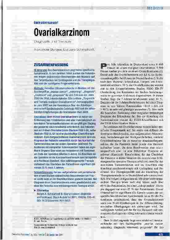 Vorschauseite 1: Ovarialkarzinom