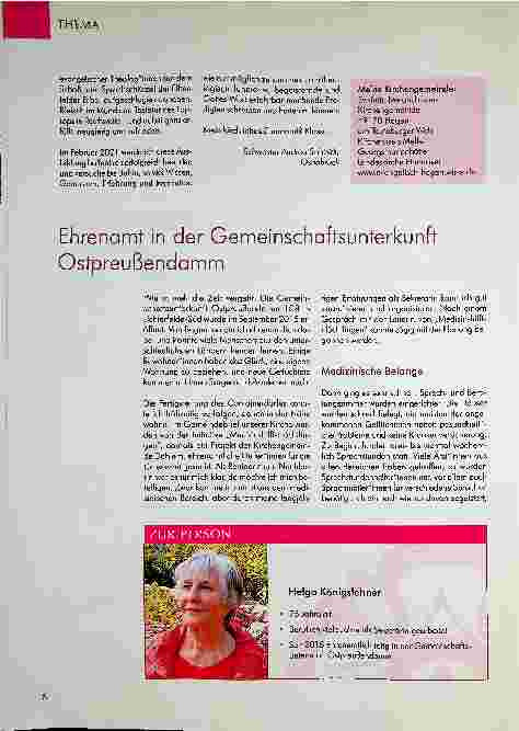 Vorschauseite 1: Ehrenamt in der Gemeinschaftsunterkunft Ostpreußendamm