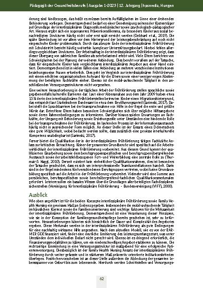 Vorschauseite 5: Die interdisziplinäre Frühförderung als Vorbild bei der Implementierung des Family Health Nursing Ansatzes in Deutschland? Ein Erfahrungsbericht
