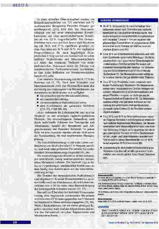 Vorschauseite 6: Metastasenresektion urologischer Tumoren nach medikamentöser Tumortherapie