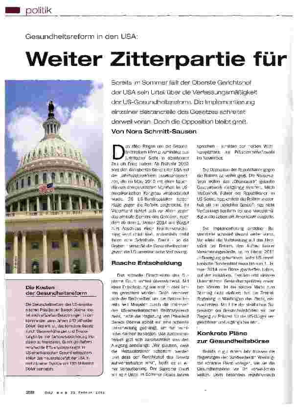 Vorschauseite 1: Weiter Zitterpartie für Obama