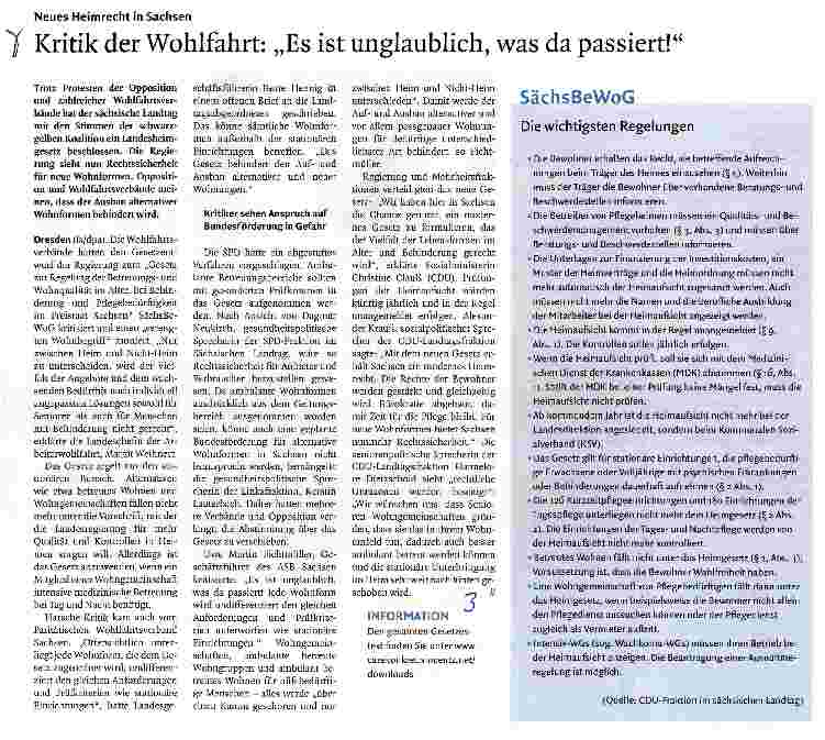 Vorschauseite 1: Kritik der Wohlfahrt: „Es ist unglaublich, was da passiert!