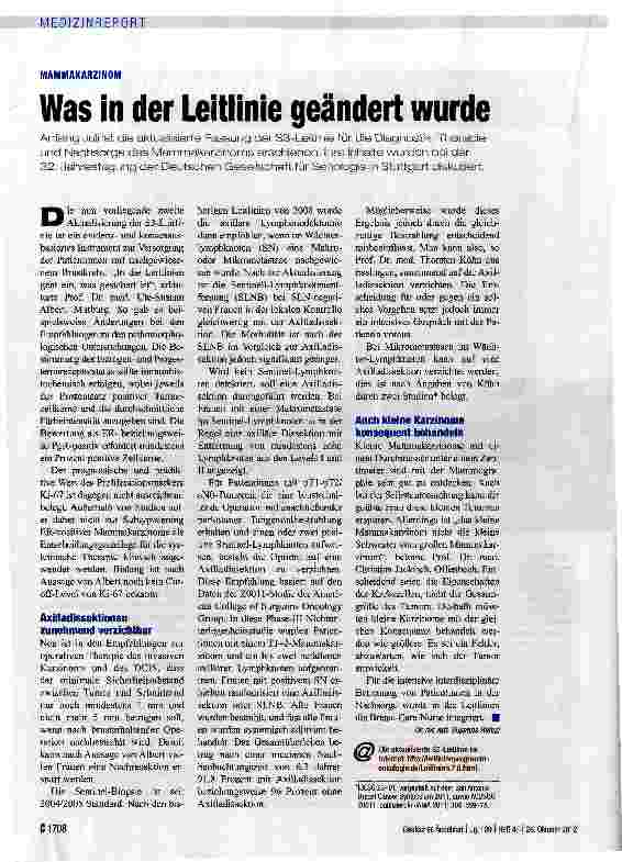 Vorschauseite 1: Was in der Leitlinie geändert wurde