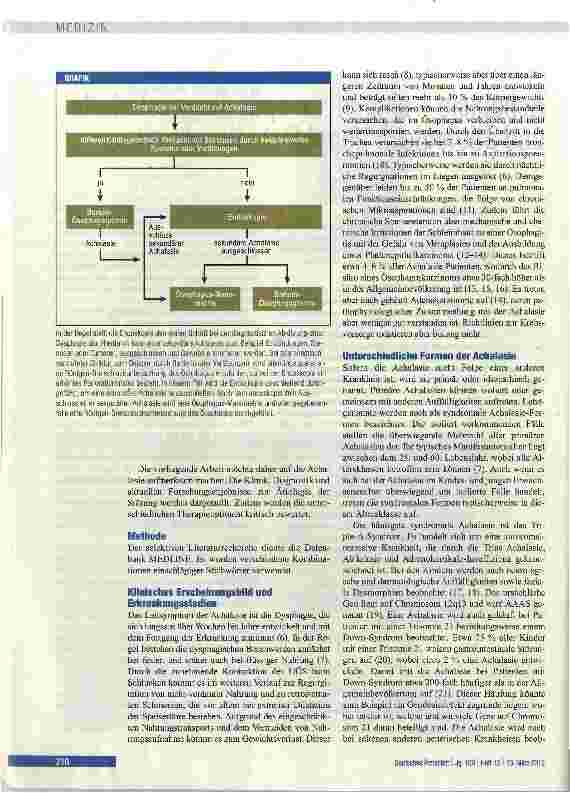 Vorschauseite 2: Achalasie - eine oft zu spät diagnostizierte und ätiologisch ungeklärte Krankheit
