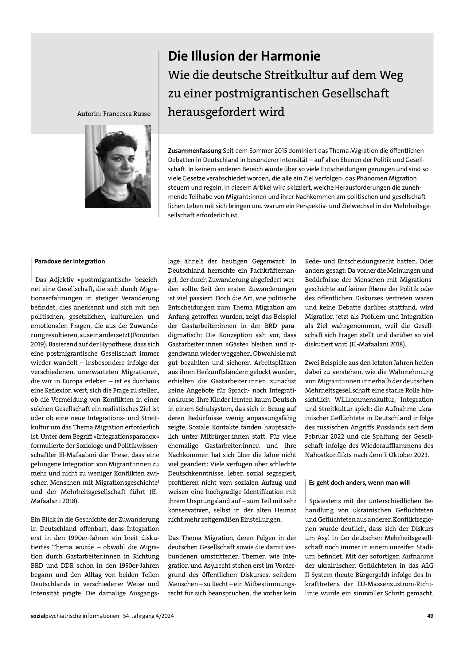 Vorschauseite 1: Die Illusion der Harmonie: Wie die deutsche Streitkultur auf dem Weg zu einer postmigrantischen Gesellschaft herausgefordert wird