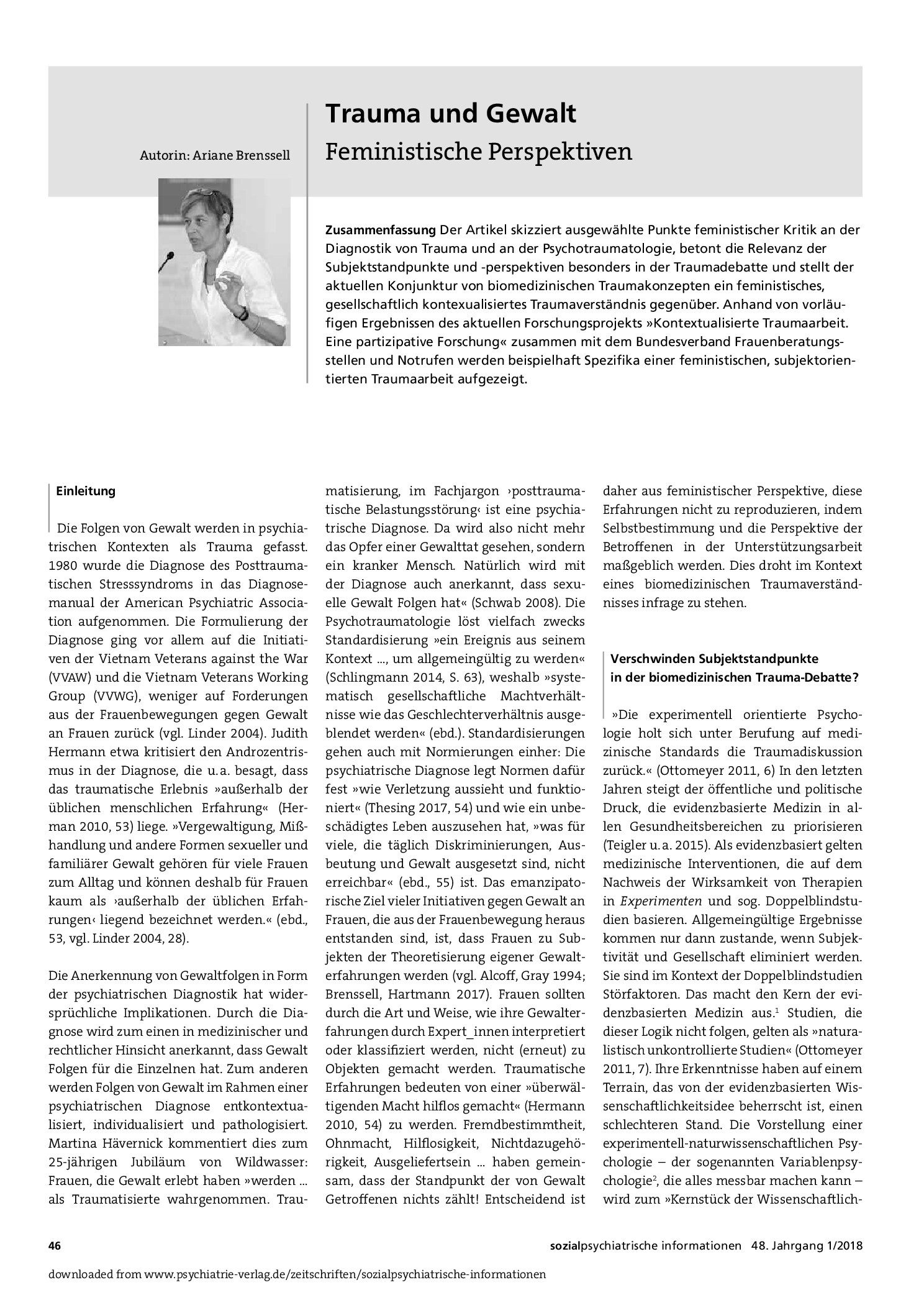 Vorschauseite 1: Trauma und Gewalt