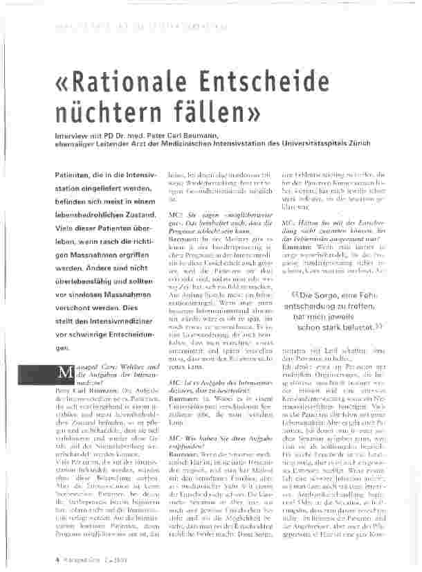 Vorschauseite 1: «Rationale Entscheide nüchtern fällen»