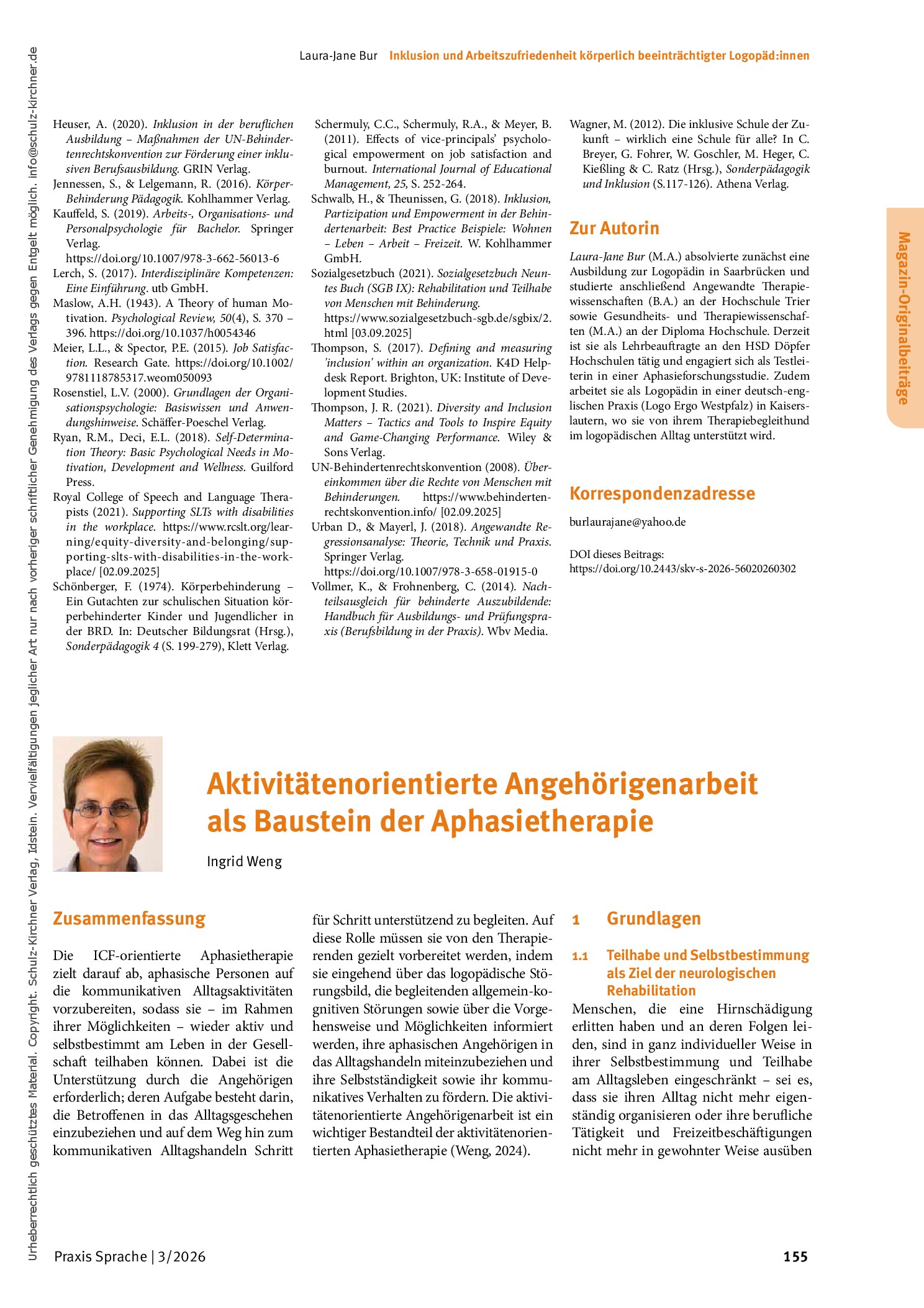 Vorschauseite 1: Aktivitätenorientierte Angehörigenarbeit als Baustein der Aphasietherapie