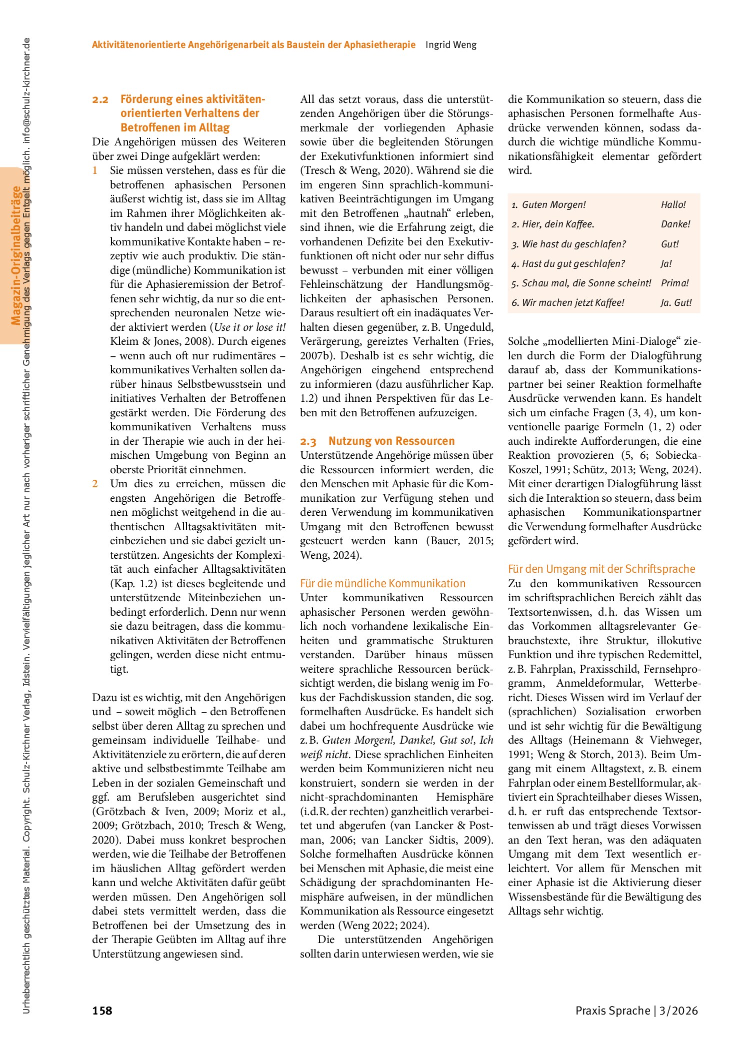 Vorschauseite 4: Aktivitätenorientierte Angehörigenarbeit als Baustein der Aphasietherapie