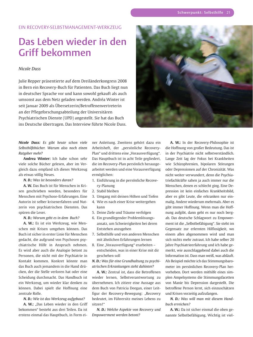 Vorschauseite 1: Das Leben wieder in den Griff bekommen