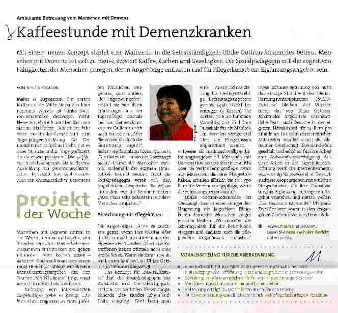 Vorschauseite 1: Kaffeestunde mit Demenzkranken