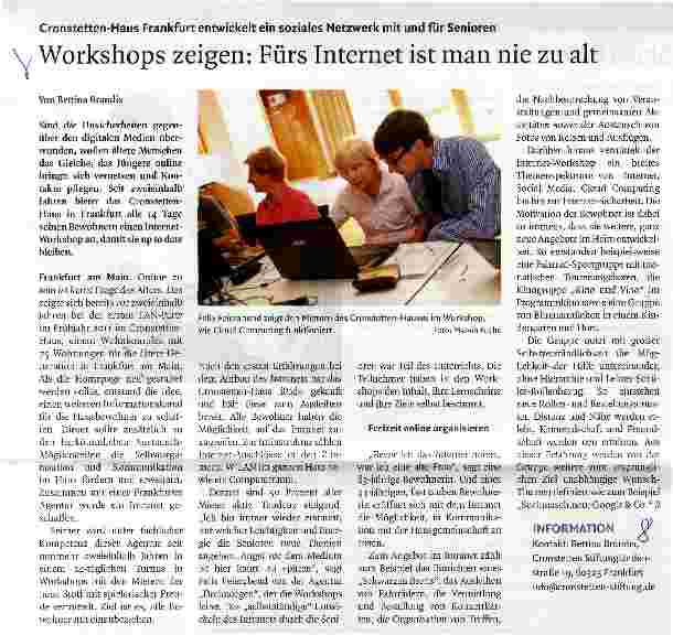 Vorschauseite 1: Workshops zeigen: Fürs Internet ist man nie zu alt