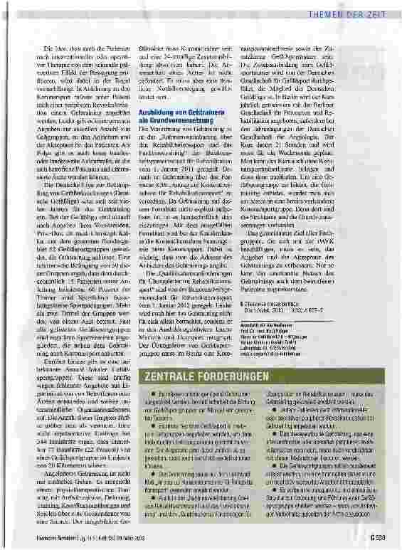Vorschauseite 2: Ausbau der Angebote notwendig