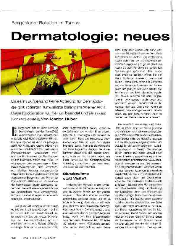 Vorschauseite 1: Dermatologie: neues Konzept