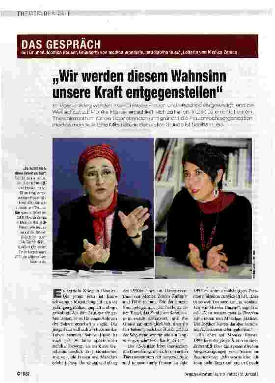 Vorschauseite 1: „Wir werden diesem Wahnsinn unsere Kraft entgegenstellen