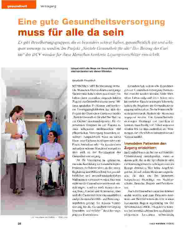 Vorschauseite 1: Eine gute Gesundheitsversorgung muss für alle da sein