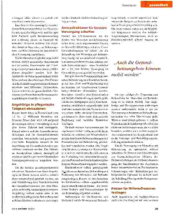 Vorschauseite 2: Eine gute Gesundheitsversorgung muss für alle da sein