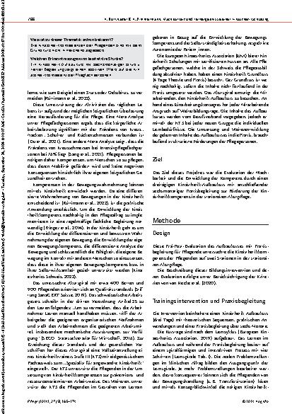 Vorschauseite 2: Die Entwicklung der Kinästhetikkompetenz in der stationären Akutpflege