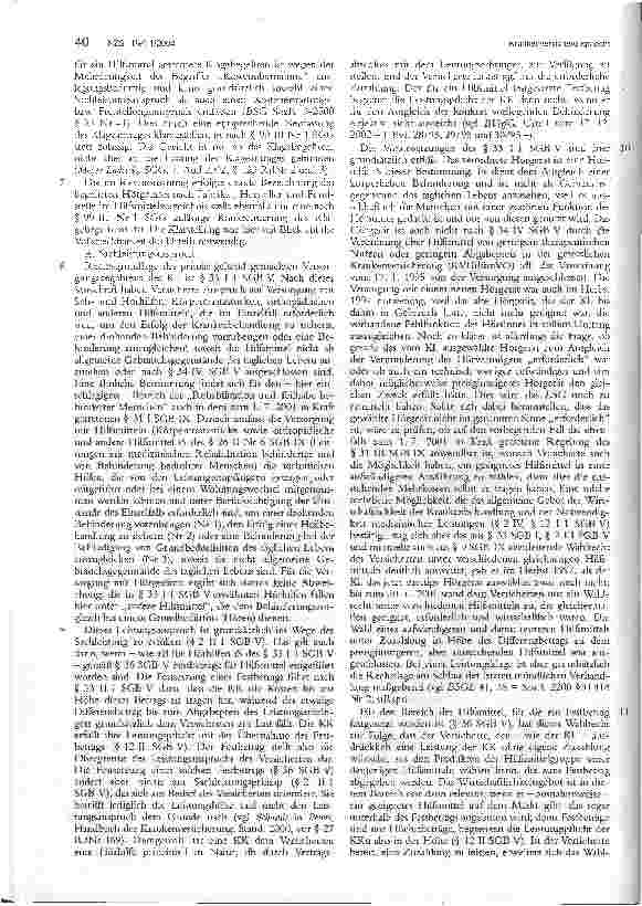 Vorschauseite 3: Hilfsmittelbezug im verkürzten Versorgungsweg BSG, Urt. v. 23.1.2003 - LSG, Urt. v. 11.10.2001