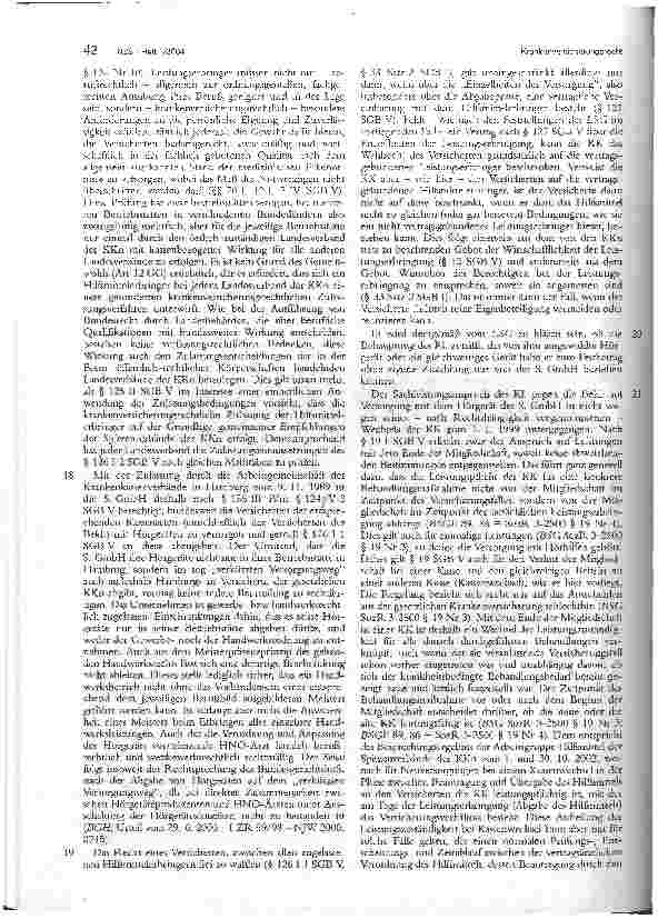 Vorschauseite 5: Hilfsmittelbezug im verkürzten Versorgungsweg BSG, Urt. v. 23.1.2003 - LSG, Urt. v. 11.10.2001