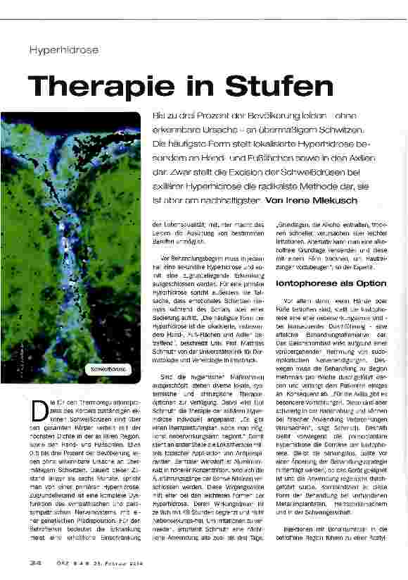 Vorschauseite 1: HyperhidroseTherapie in Stufen