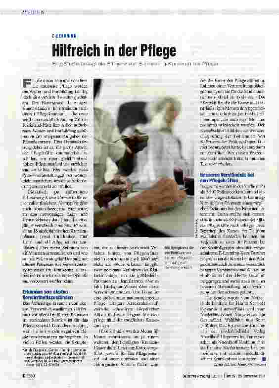 Vorschauseite 1: Hilfreich in der Pflege