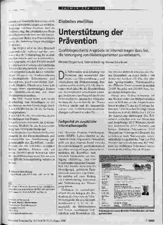 Vorschauseite 1: Unterstützung der Prävention