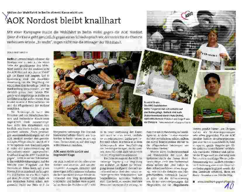 Vorschauseite 1: AOK Nordost bleibt knallhart