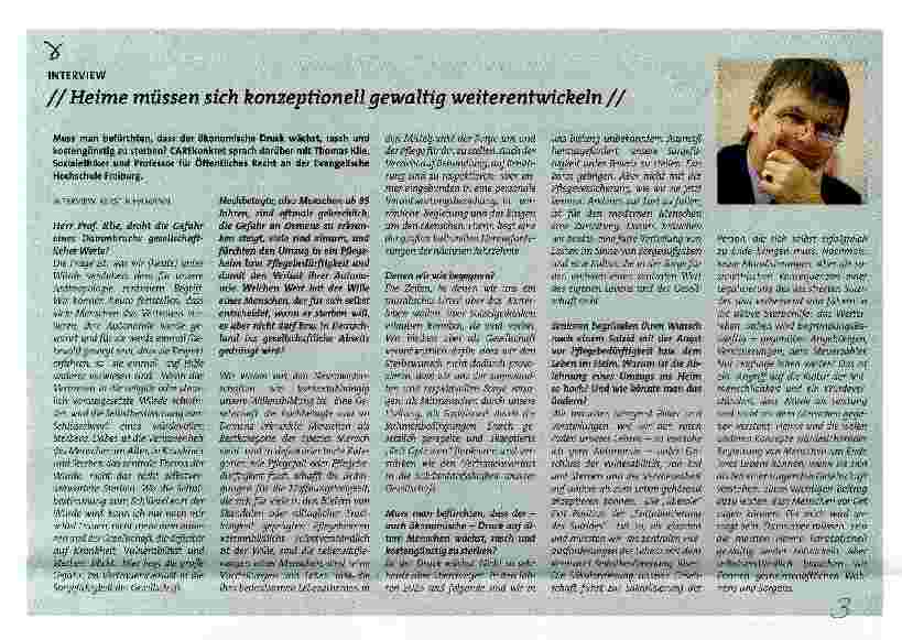Vorschauseite 1: Heime müssen sich konzeptionell gewattig weiterentwickeln