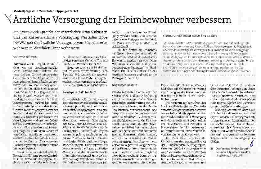 Vorschauseite 1: Ärztliche Versorgung der Heimbewohner verbessern