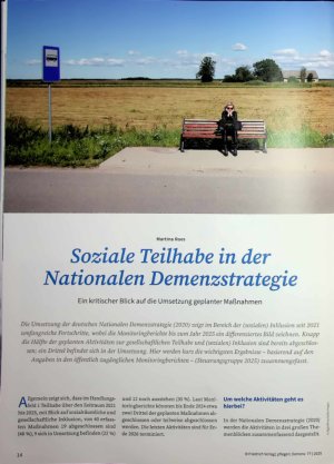 Vorschauseite 1: Soziale Teilhabe in der Nationalen Demenzstrategie