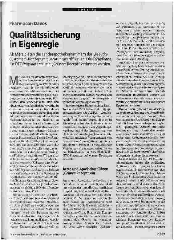 Vorschauseite 1: Qualitätssicherung in Eigenregie