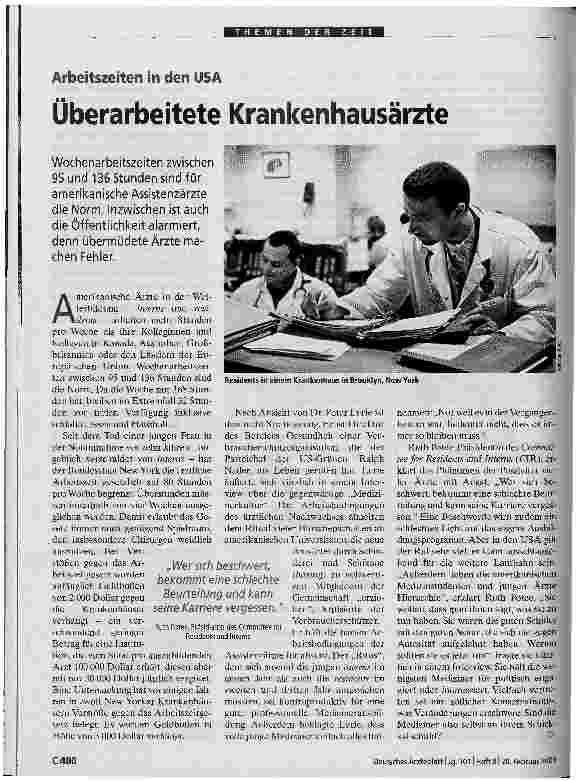 Vorschauseite 1: Überarbeitete Krankenhausärzte