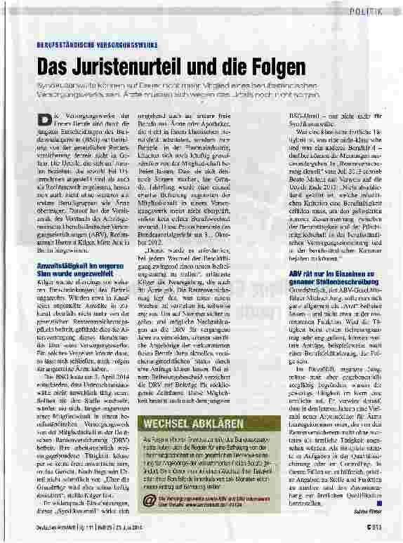 Vorschauseite 1: Das Juristenurteil und die Folgen