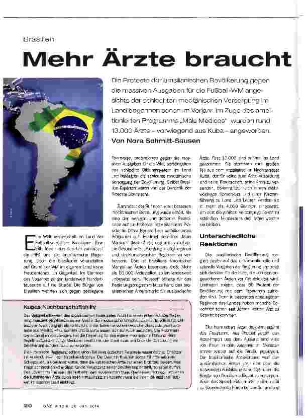 Vorschauseite 1: Mehr Ärzte braucht das Land