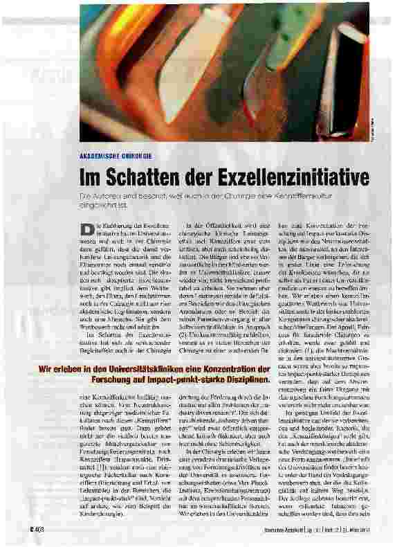 Vorschauseite 1: Im Schatten der Exzellenzinitiative