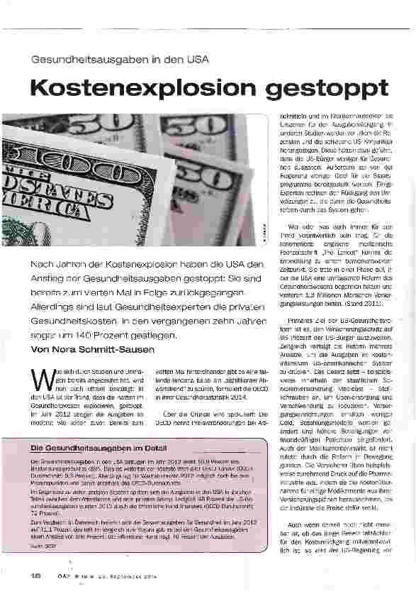 Vorschauseite 1: Kostenexplosion gestoppt