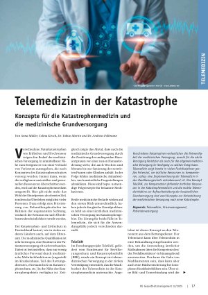 Vorschauseite 1: Telemedizin in der Katastrophe Konzepte für die Katastrophenmedizin und die medizinische Grundversorgung