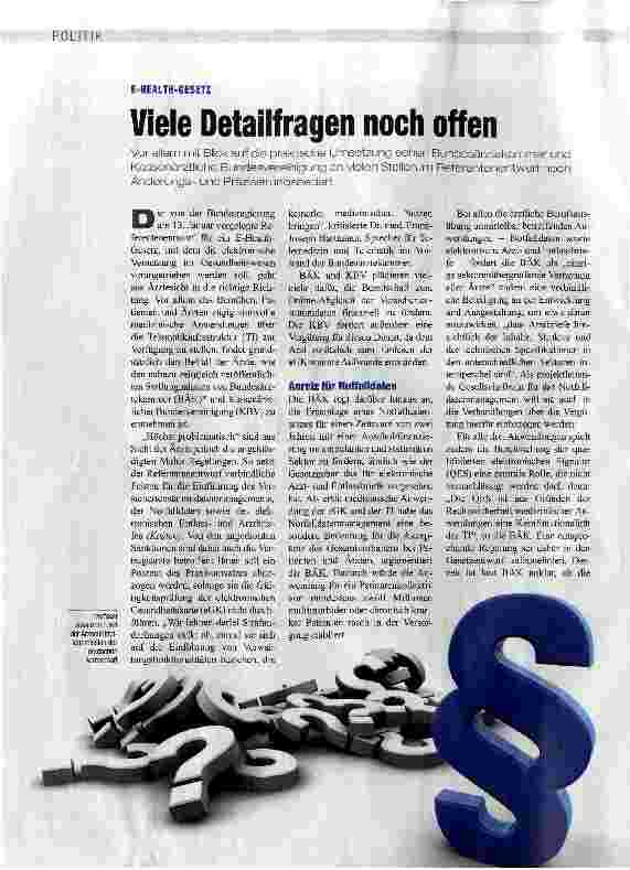Vorschauseite 1: Viele Detailfragen noch offen