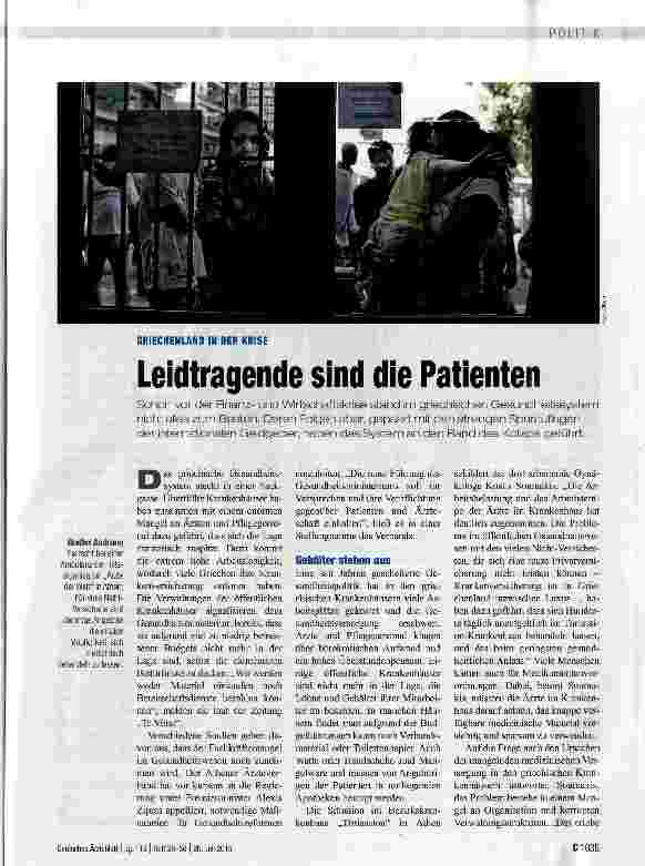Vorschauseite 1: Leidtragende sind die Patienten