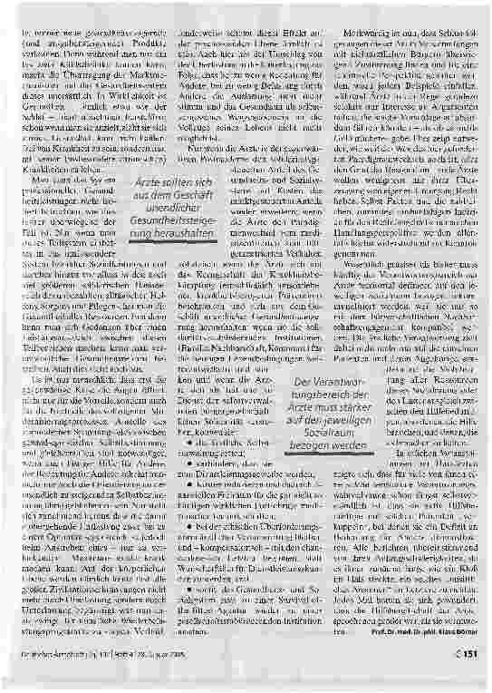 Vorschauseite 2: Ärztliches Selbst Verständnis Teil einer lebendigen Basis-Solidarität