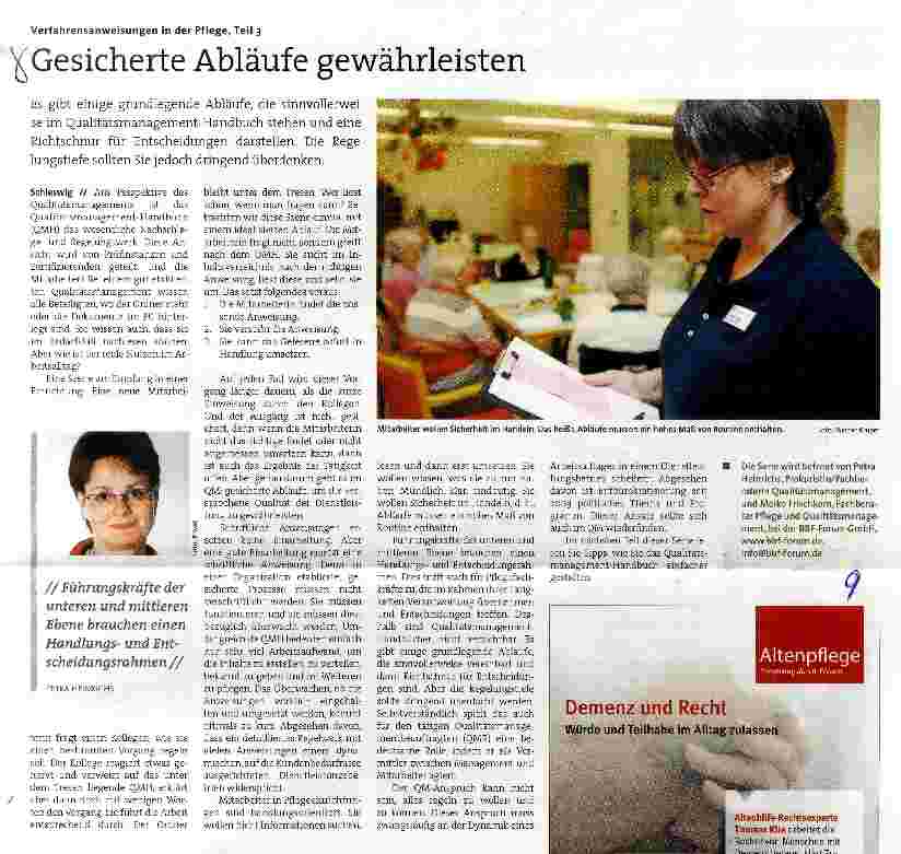 Vorschauseite 1: Verfahrensanweisungen in der Pflege, Teil 3 Gesicherte Abläufe gewährleisten
