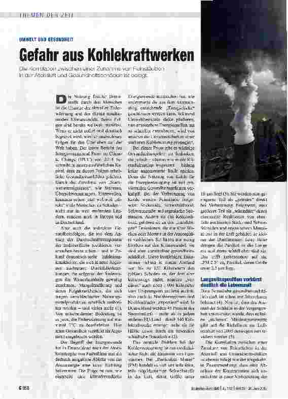 Vorschauseite 1: Gefahr aus Kohlekraftwerken