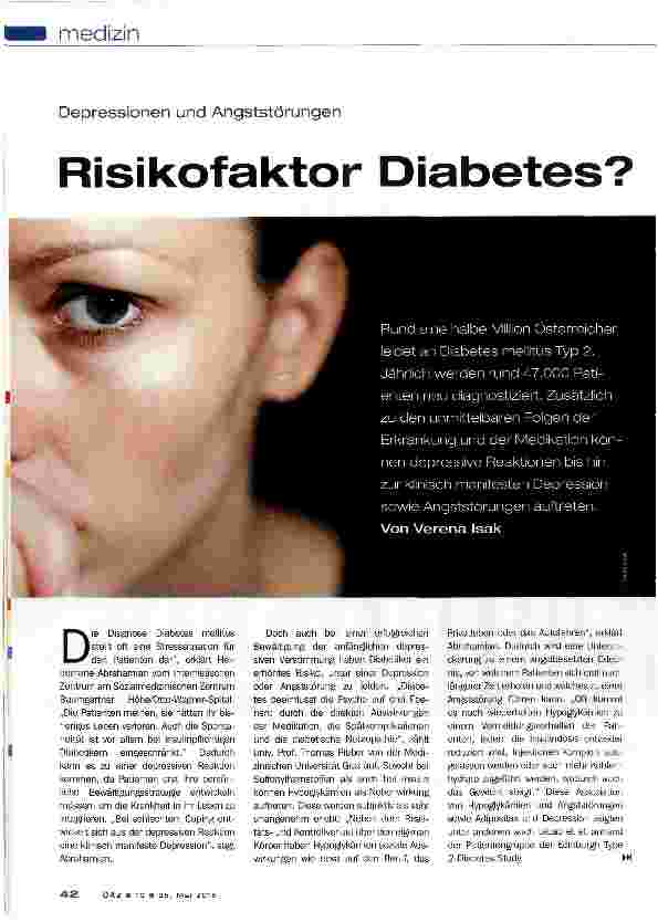 Vorschauseite 1: Risikofaktor Diabetes?