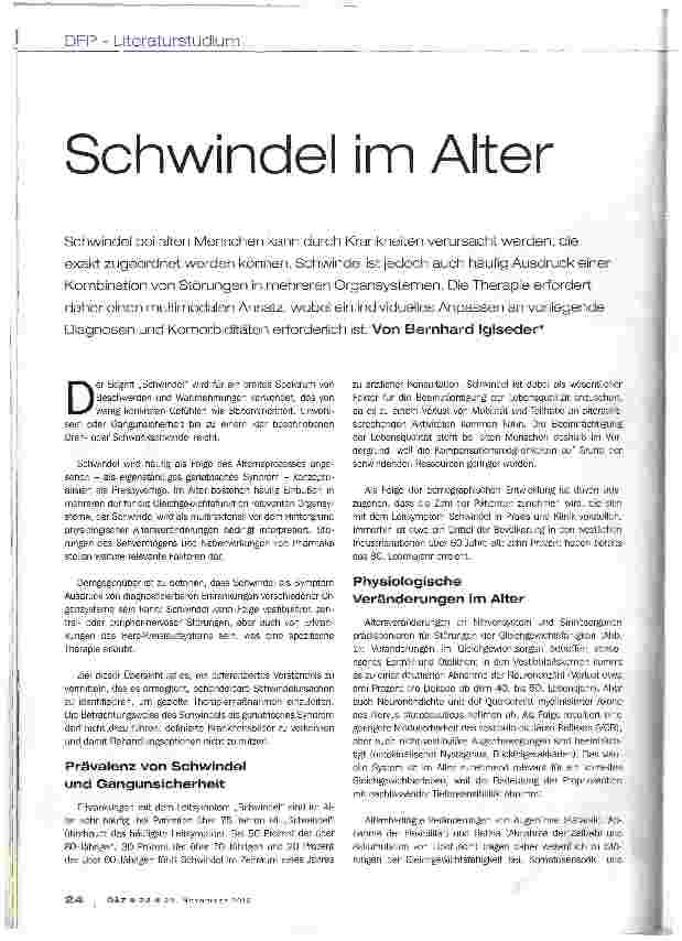 Vorschauseite 1: Schwindel im Alter