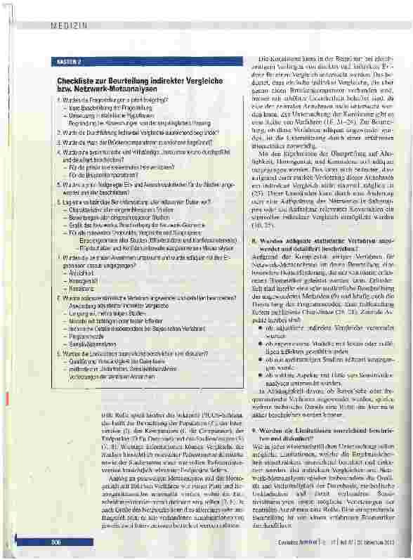 Vorschauseite 4: Indirekte vergleiche und Netzwerk-Metaanalysen
