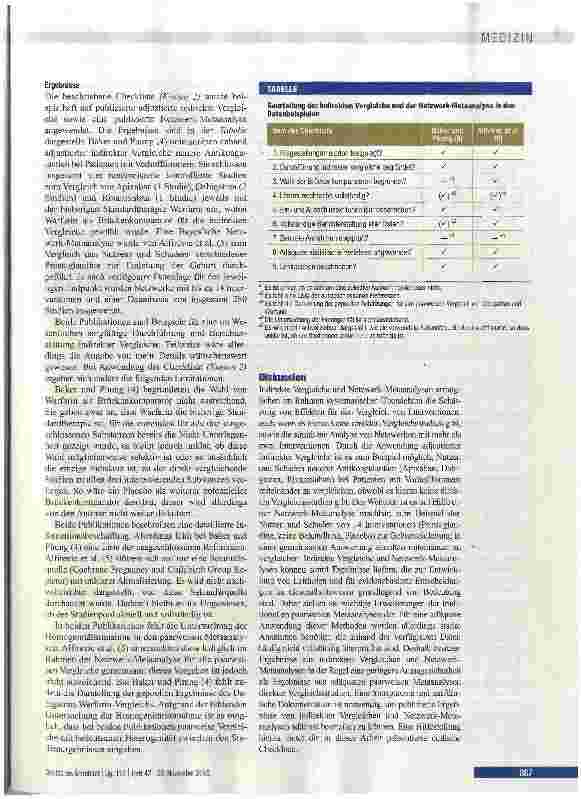 Vorschauseite 5: Indirekte vergleiche und Netzwerk-Metaanalysen