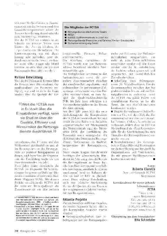 Vorschauseite 3: Professionalisierung und Koordination der Rettungsdienste - die Erfahrungen der FCTSA